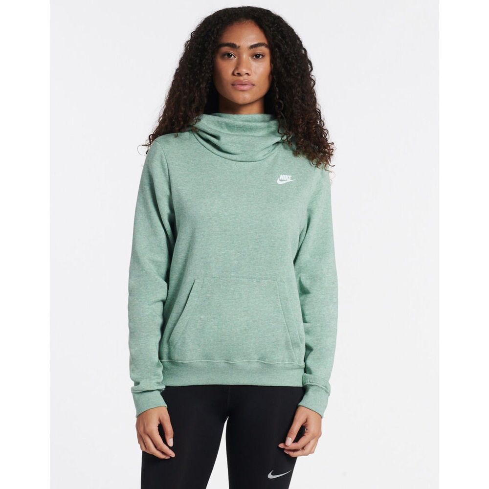 NIKE Light Green Sportswear Club Funnel-Neck Cowl Hoodie Size S